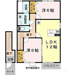 メゾン・モンテリベール5B 2LDKの間取図画像
