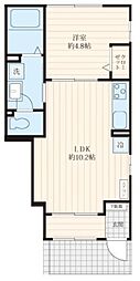 メゾン・ド・ソレイユM 1LDKの間取図画像