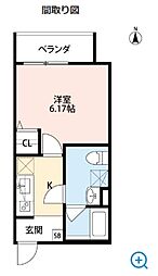 Osaka Metro千日前線 小路駅 徒歩2分の賃貸アパート 2階1Kの間取り