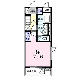 ラ・ポーズ 1Kの間取図画像