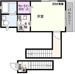 HOUSE.K 1Kの間取図画像