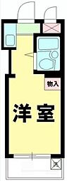 エヴェナール落合 2階ワンルームの間取り