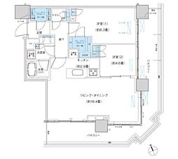 パークシティ柏の葉キャンパスザ・ゲートタワーウエスト 2LDKの間取図画像
