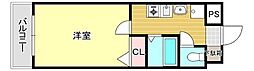 サンセット室見 1Kの間取図画像