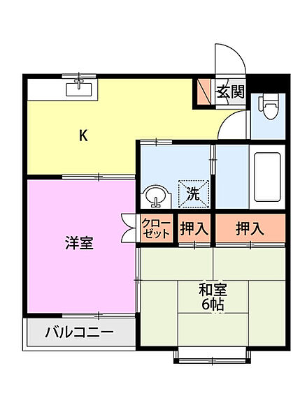 フラワーハイツ長岡 202｜新潟県長岡市蓮潟３丁目(賃貸アパート2DK・2階・44.63㎡)の写真 その2