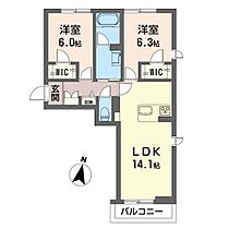 ミュゲ 00303 ｜ 山梨県甲斐市万才571-1（賃貸マンション2LDK・3階・61.59㎡） その2