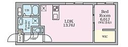 リベスト神保町 1LDKの間取図画像