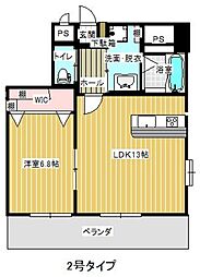シャルム・オーク県庁前 1LDKの間取図画像