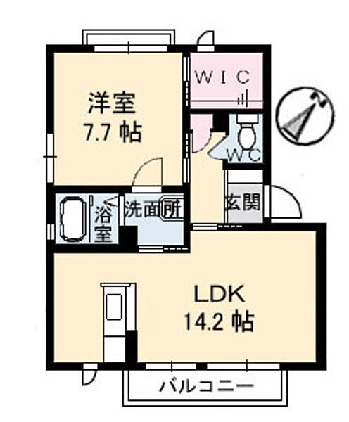 ワイズシャンポール　Ｂ棟 B0205｜鳥取県米子市上後藤６丁目(賃貸アパート1LDK・2階・50.04㎡)の写真 その2