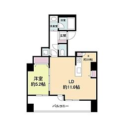 Osaka Metro四つ橋線 本町駅 徒歩7分の賃貸マンション 11階1LDKの間取り