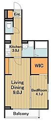 ソフィア2 1LDKの間取図画像
