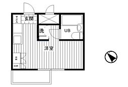 スカイコート堀切 ワンルームの間取図画像