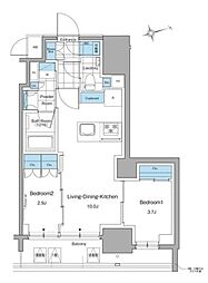 ルフォンプログレ本郷三丁目 2LDKの間取図画像