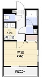 ルピナス清川 3階1Kの間取り