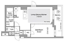 コンフォリア・リヴ文京護国寺 1階1LDKの間取り