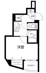東急東横線 都立大学駅 徒歩6分の賃貸マンション 4階1Kの間取り