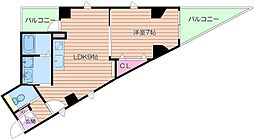 クレセントコート 1LDKの間取図画像
