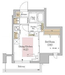 アーバネックス文京本郷 7階1DKの間取り