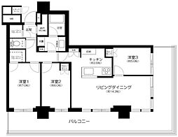 ブリリア有明シティタワー 3LDKの間取図画像