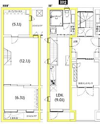 Ts Residence 白金高輪 地下1階2LDKの間取り