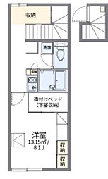 レオパレス三咲 1Kの間取図画像