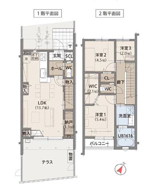 城址の杜 G｜東京都日野市西平山１丁目(賃貸テラスハウス3SLDK・--・72.04㎡)の写真 その2