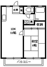 ホワイトハイツ5 1LDKの間取図画像