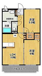 さくらマンション 2LDKの間取図画像