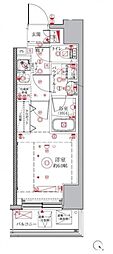 クレイシアIDZ横浜桜木町 1Kの間取図画像