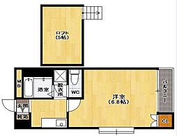 アイランド片江 1Kの間取図画像