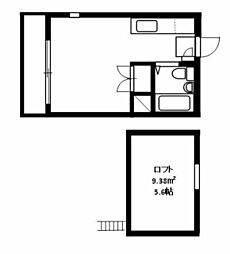 エルピア武蔵野 2階ワンルームの間取り