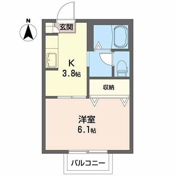 シャーメゾン矢巾　Ｇ 201｜岩手県紫波郡矢巾町大字南矢幅第９地割(賃貸アパート1K・2階・24.00㎡)の写真 その2