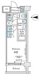 ウエリスアーバン中野坂上 3階1Kの間取り