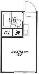 ティーケー中板橋 2階ワンルームの間取り