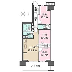 ザ・パークハウス亀戸九丁目 12階3LDKの間取り