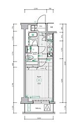 メイクスデザイン三宿 3階1Kの間取り