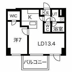 プレシャスハーモニー八王子 1LDKの間取図画像