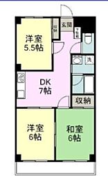 コーポ・清水 3DKの間取図画像