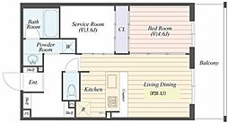 ART RESIDENCE IN KASHIWA-no-HA 3階1SLDKの間取り