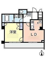 グランヴァン中野新橋 1LDKの間取図画像