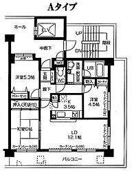 京王線 聖蹟桜ヶ丘駅 徒歩15分の賃貸マンション 2階3LDKの間取り