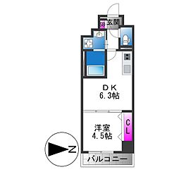 クローバー・レジデンス城東放出 1DKの間取図画像