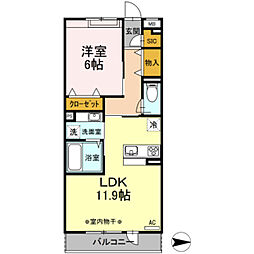 SPIRAL TOWN 3階1LDKの間取り