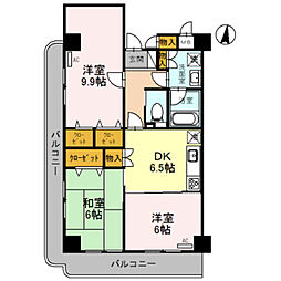 EAST VILLAGE 2001 3階3DKの間取り