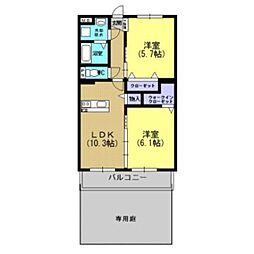 ファーストステージ 2LDKの間取図画像