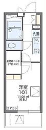 レオパレスグリーンサイトA棟 1Kの間取図画像