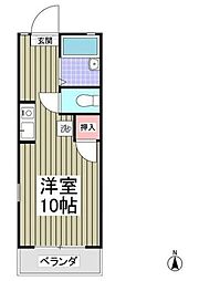 アネックスK-1 1Kの間取図画像