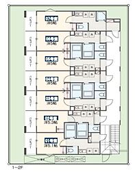 MELLAS矢部II 1Kの間取図画像