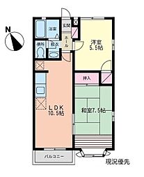 カーサ・ビオレータ 2LDKの間取図画像