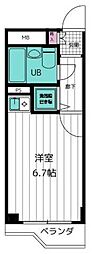 藤和シティコープ三鷹南2 ワンルームの間取図画像